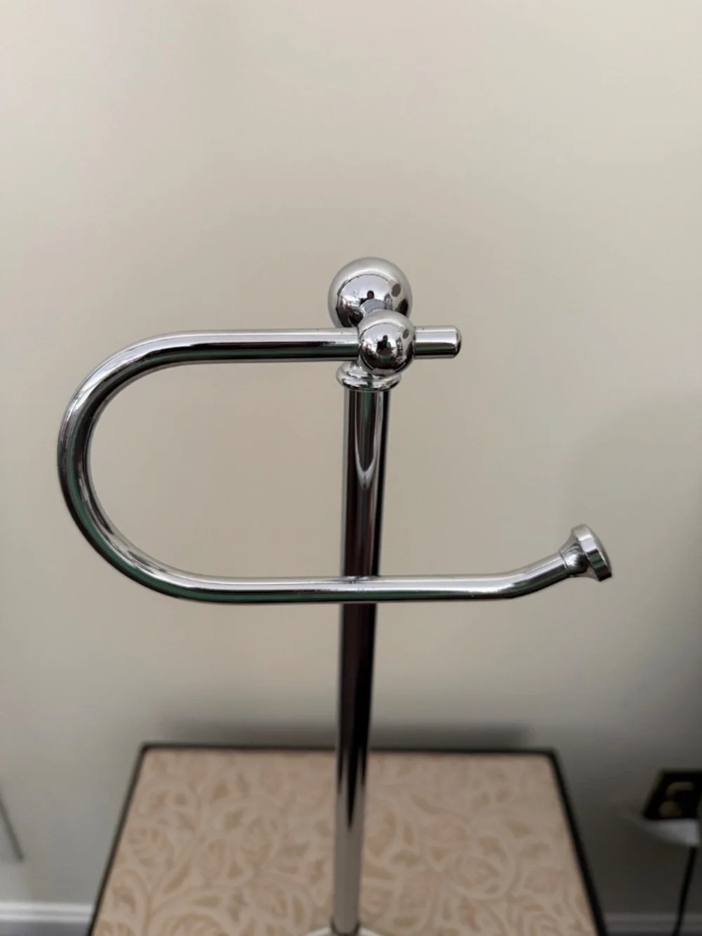 Vintage Chrome Freestanding Pedestal Toilet Paper Holder Stand